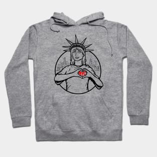 Lady Liberty Heart Hands (NYC Love) Hoodie